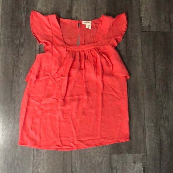 Anthropologie meadow rue coral blouse 4 - Picture 2 of 5